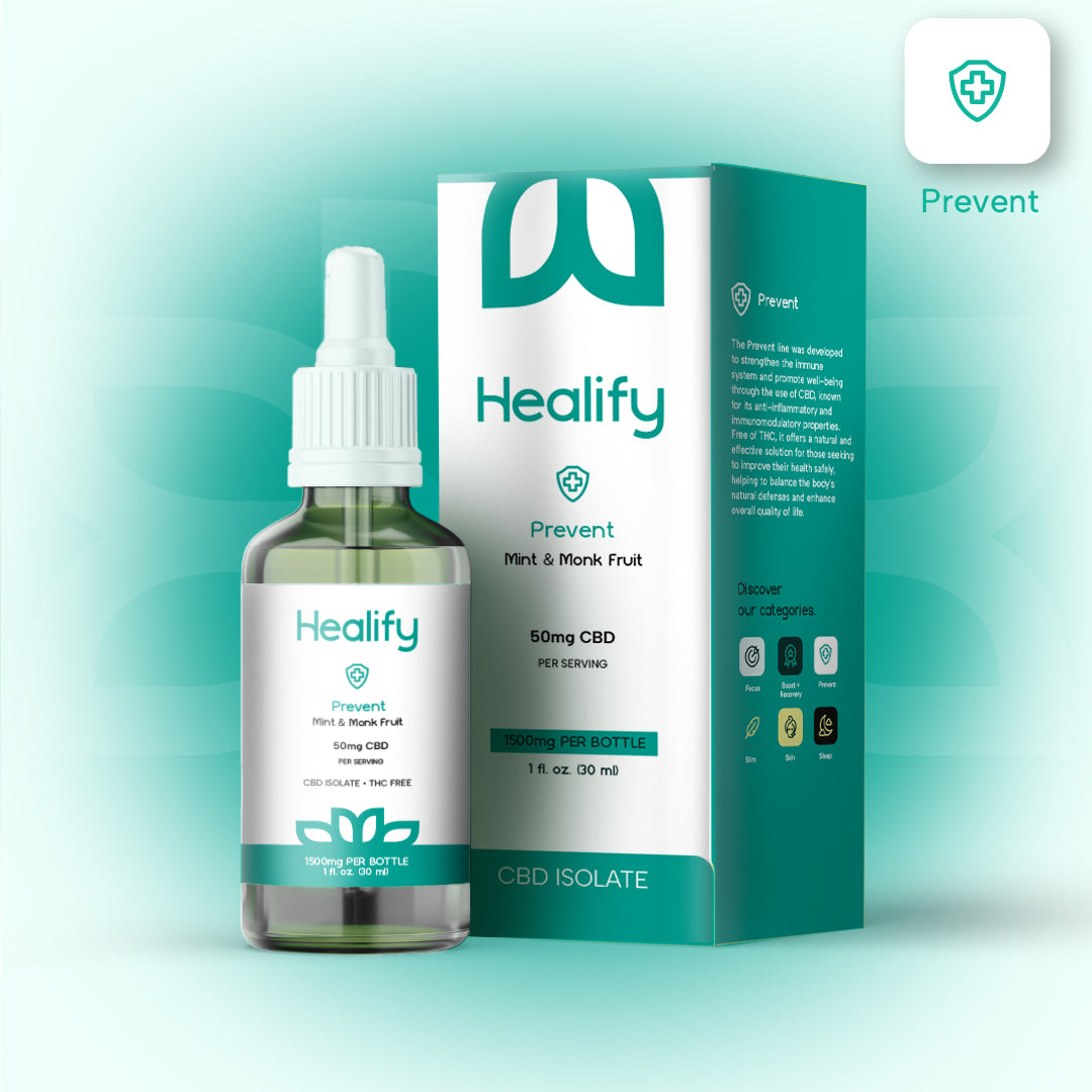 Healify Prevent Isolate Tincture 1500mg CBD Mint & Monk Fruit 30 ml