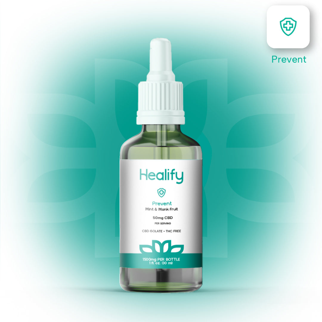 Healify Prevent Isolate Tincture 1500mg CBD Mint & Monk Fruit 30 ml